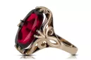 Anneau Vintage Rubis Or rose 14 carats vintage d'origine vrc082r
